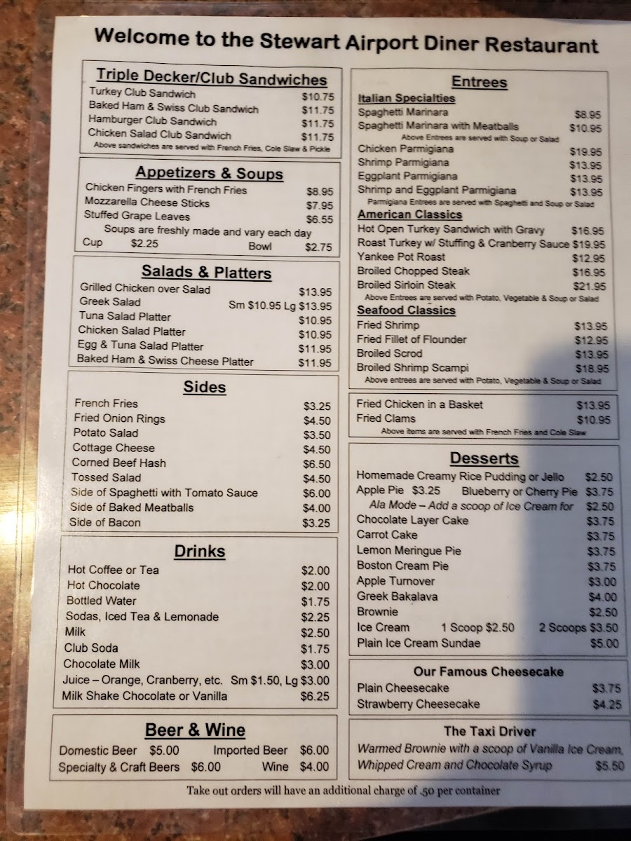 Stewart Airport Diner Menu - Image 6